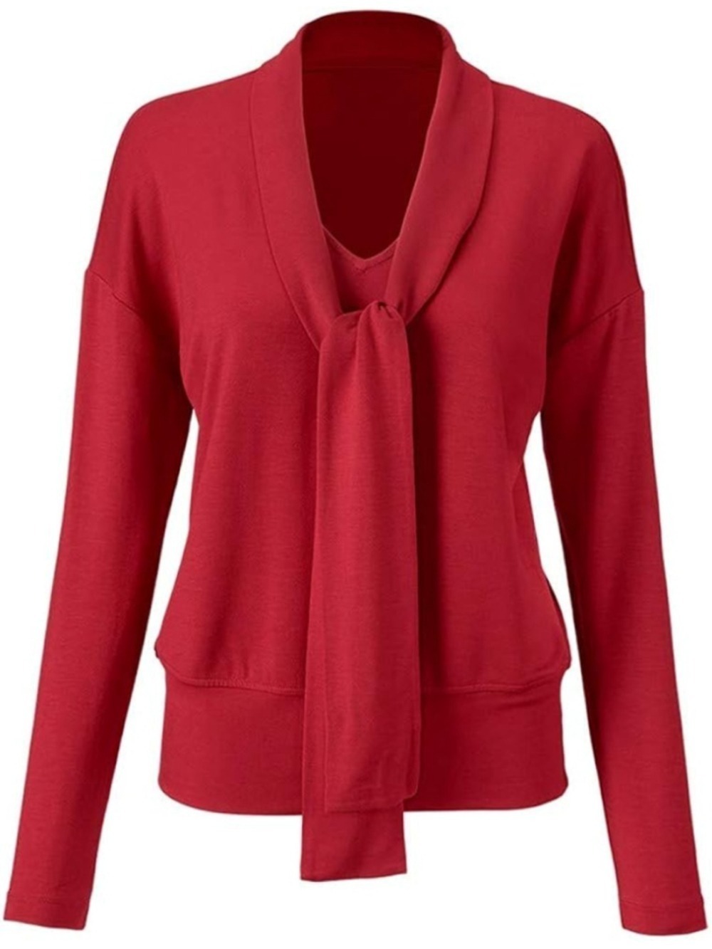 CAbi Red Tess Tee Bow Tie Pullover Tee Size M EUC